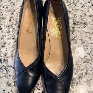 Salvatore Ferragamo Black Leather Heels